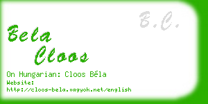 bela cloos business card